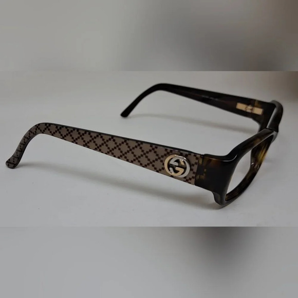 Gucci Eye Glasses Frames Havana Monogram Rectangle Logo Italy GG 3184 53-14-130 - Picture 13 of 14